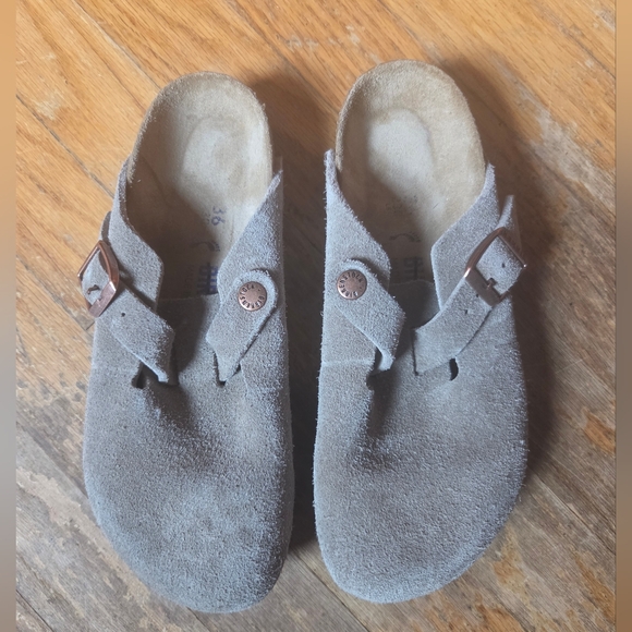 Birkenstock Boston Clogs Grey Size 36 New - Picture 3 of 6